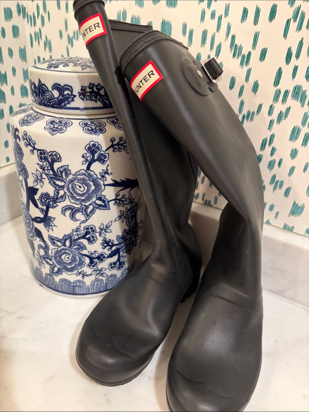 Hunter Women’s Black Tall Rain Boots